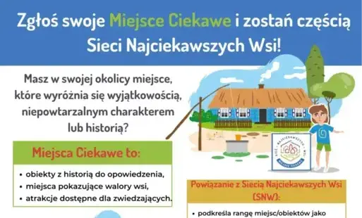 Zdjęcie do ZAPROSZENIE DO UDZIAŁU W INICJATYWIE - &bdquo;ZGŁOŚ SWOJE MIEJSCE CIEKAWE&rdquo;